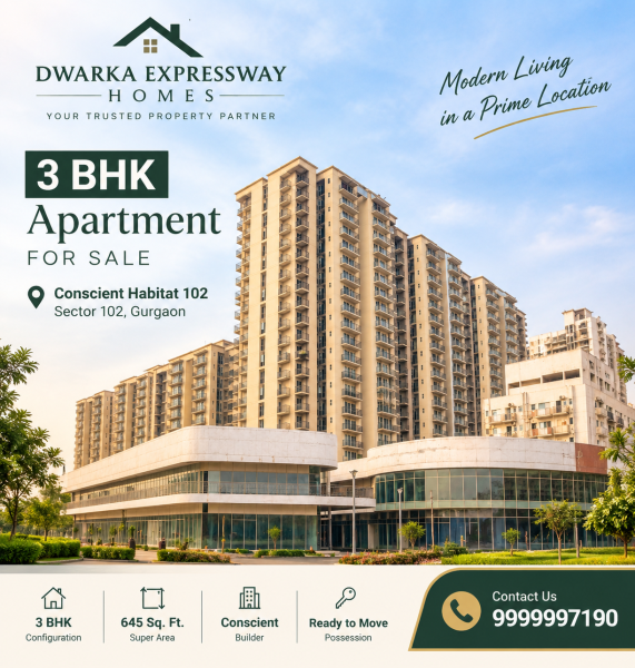 3 Bhk flat for sale in Conscient Habitat Sector 102 
